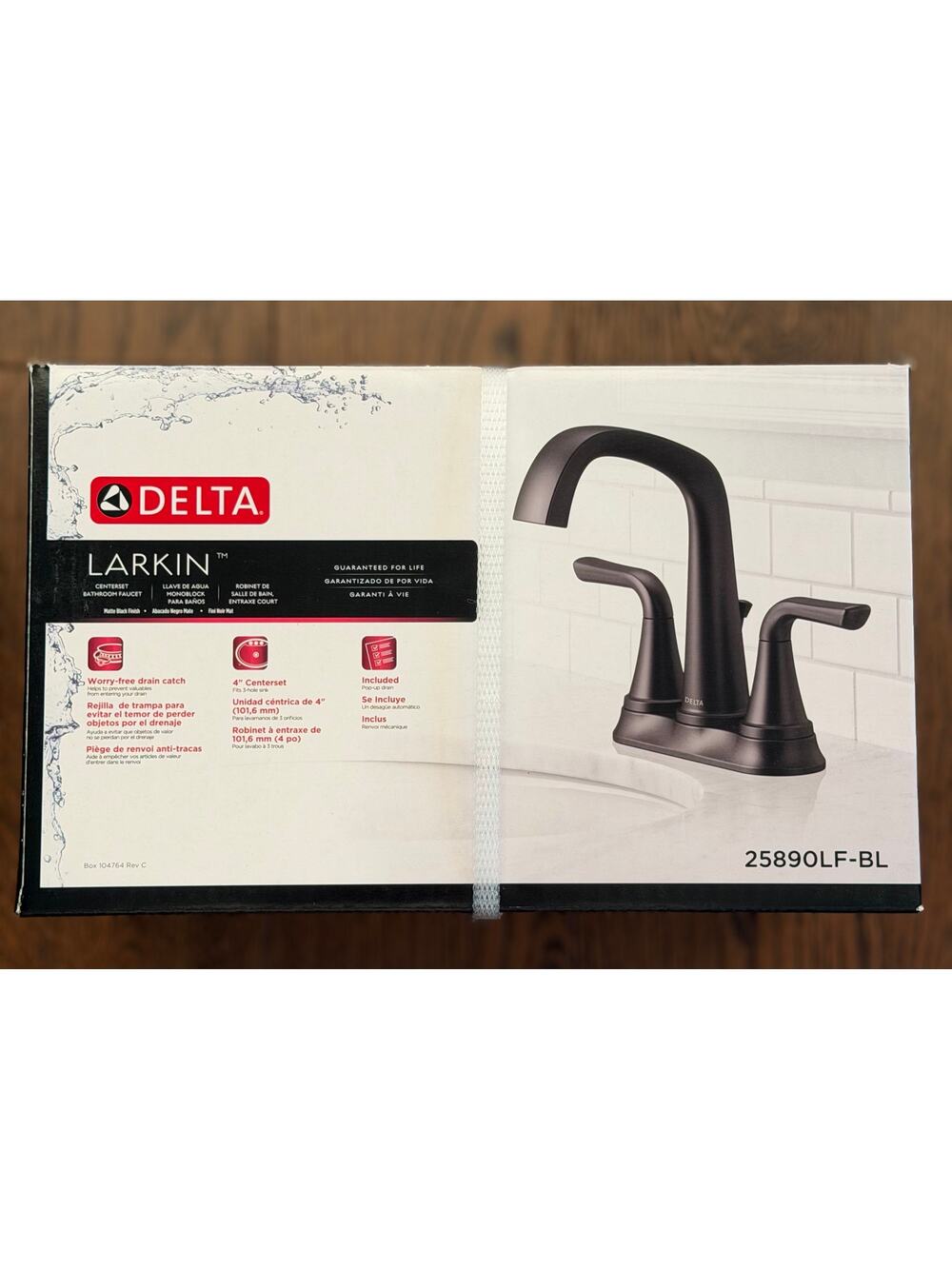 Delta Larkin Centerset Bathroom Faucet Matte Black Finish